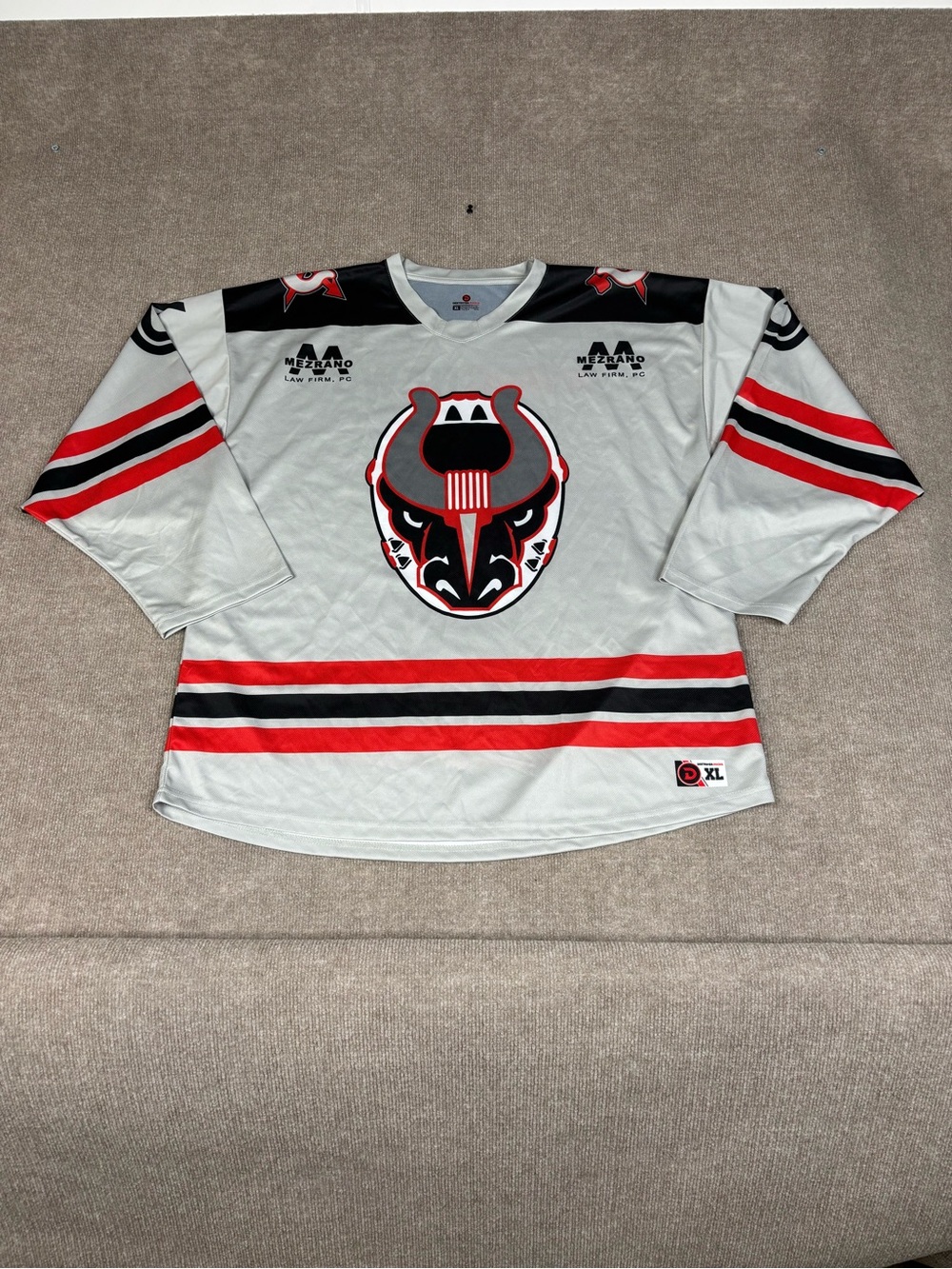Birmingham Bulls Hockey Jersey White Adult Size XL Destroyer Rocks Promo Jersey
